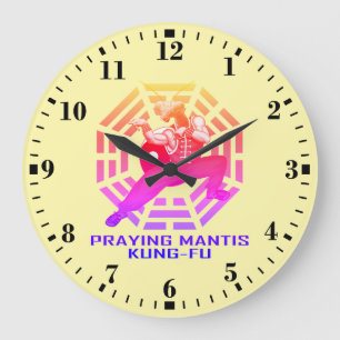 Praying Mantis Kung-Fu Large Clock