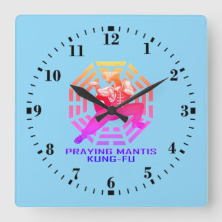 Praying Mantis Kung-Fu Square Wall Clock