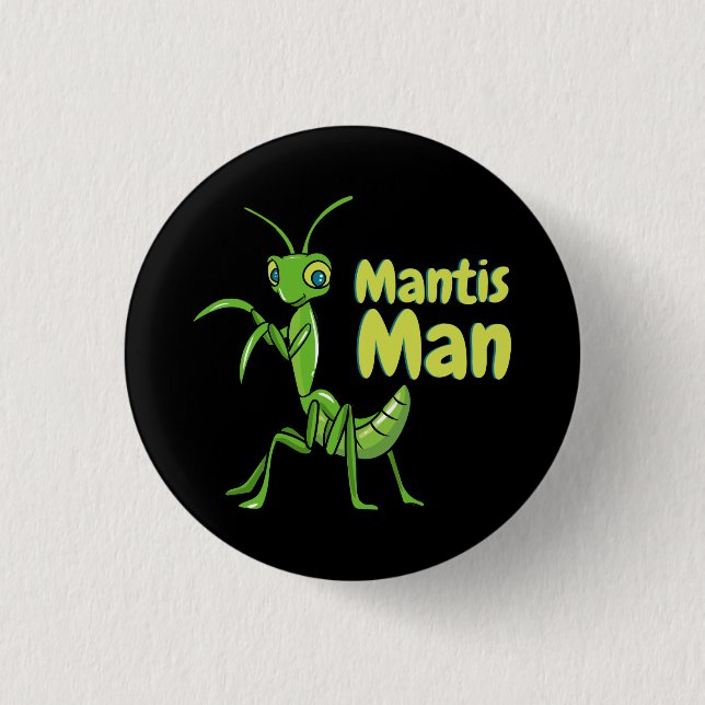 Praying Mantis Man Green Garden Insect 3 Cm Round Badge (Front)