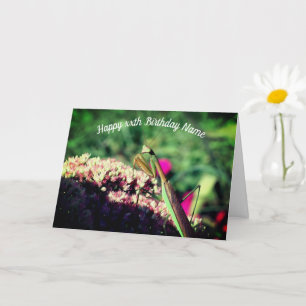 Praying Mantis Nature Personalised Birthday  Card