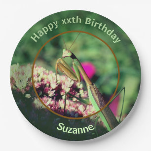 Praying Mantis Nature Personalised Birthday Party Paper Plate