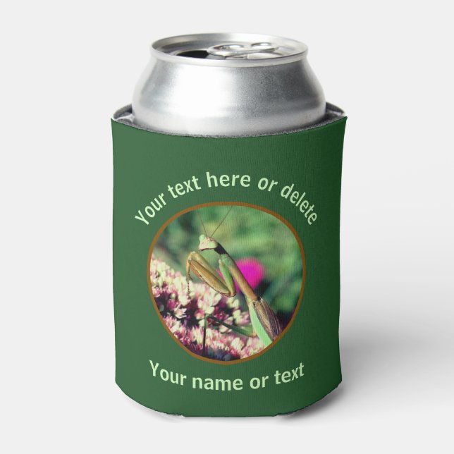Praying Mantis Nature Personalised  Can Cooler (Can Front)