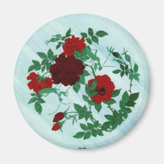 Praying Mantis & Red Roses Magnet