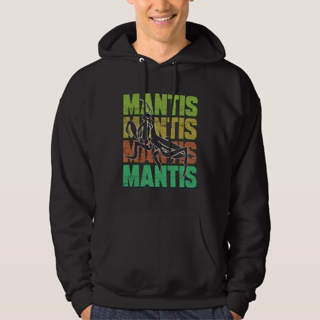 Praying Mantis Retro Word Insects Catch Repeller Hoodie (Front)
