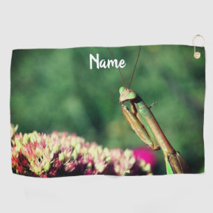 Praying Mantis Up Close Personalised Golf Towel