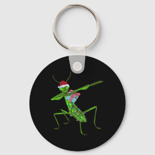 Praying Mantis Xmas Santa Hat Christmas Insect Bug Key Ring