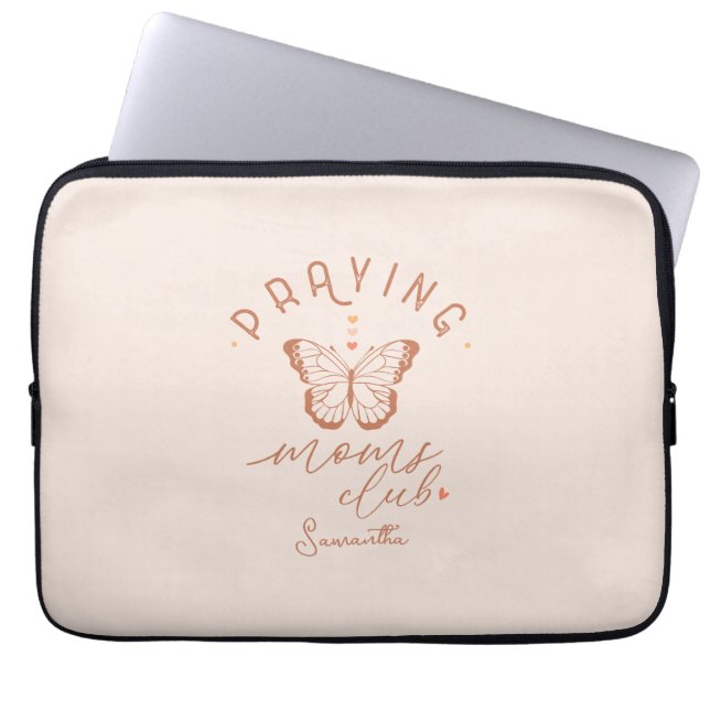 Praying Moms Club: Butterfly Boho Vintage Design Laptop Sleeve (Front)