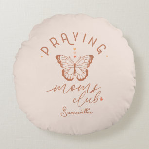 Praying Moms Club: Butterfly Boho Vintage Design Round Cushion