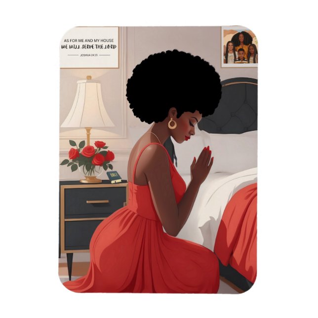 Praying Mother 3" x 4" Photo Magnet (Vertical)