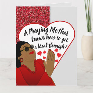 Praying Mother African American Christian Birthday Card