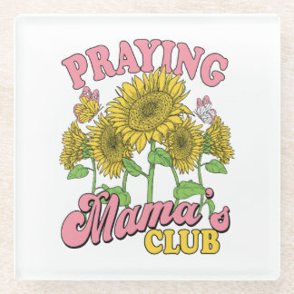 Praying Mother Club Glass Coaster