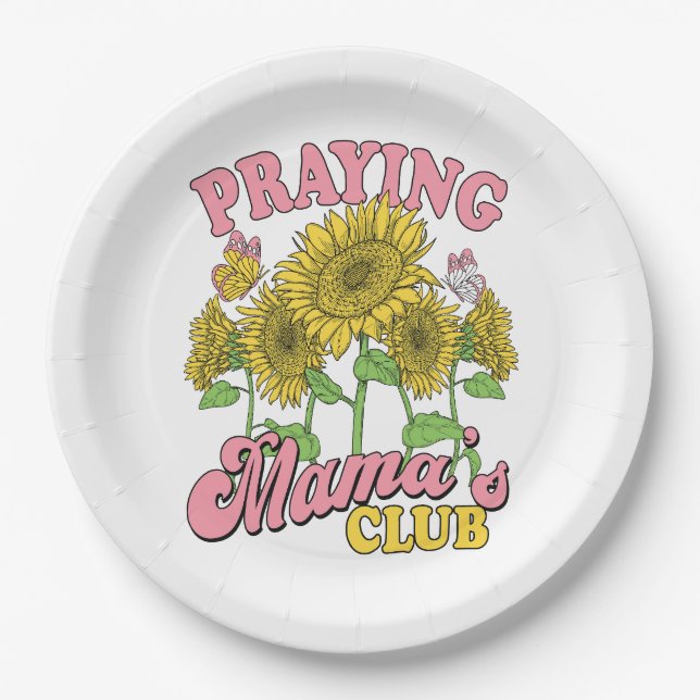 Praying Mother Club Paper Plate (Front)