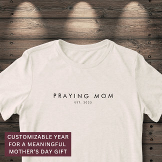Praying Mum Est. Year Christian Modern Minimal Tri-Blend Shirt