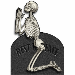 Praying Skeleton Cutout Magnet 2x3 Photo Sculpture Magnet