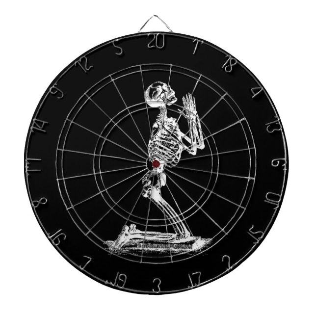 praying  skeleton  dart board (Front)