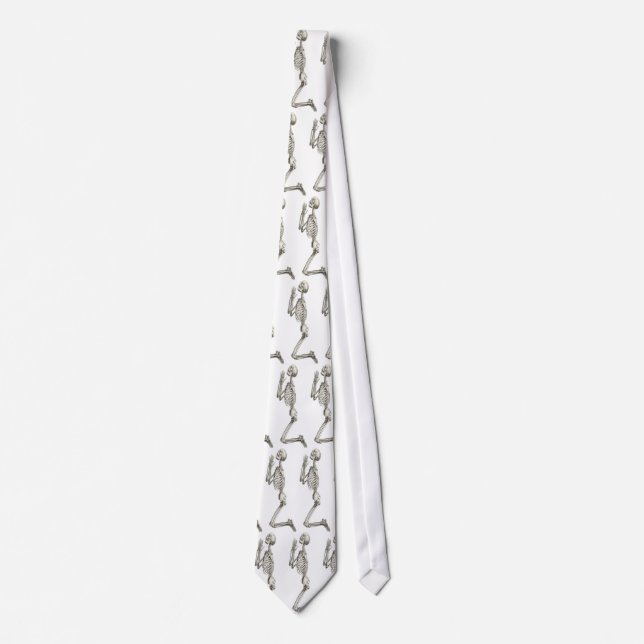 Praying Skeleton Neck Tie (Front)