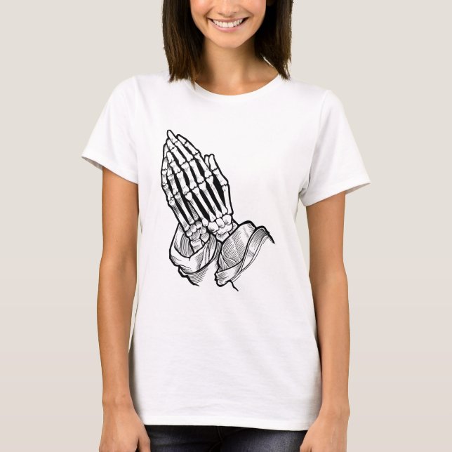 Praying Skeleton T-Shirt (Front)
