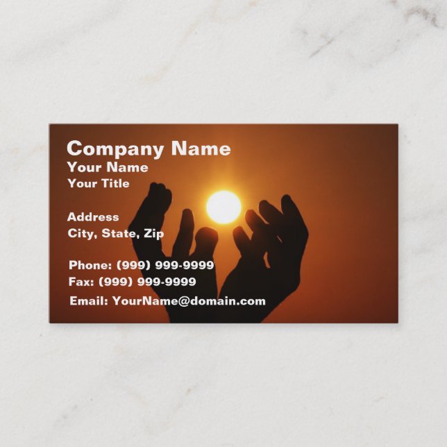 Praying to the Sun Business Card (Front)