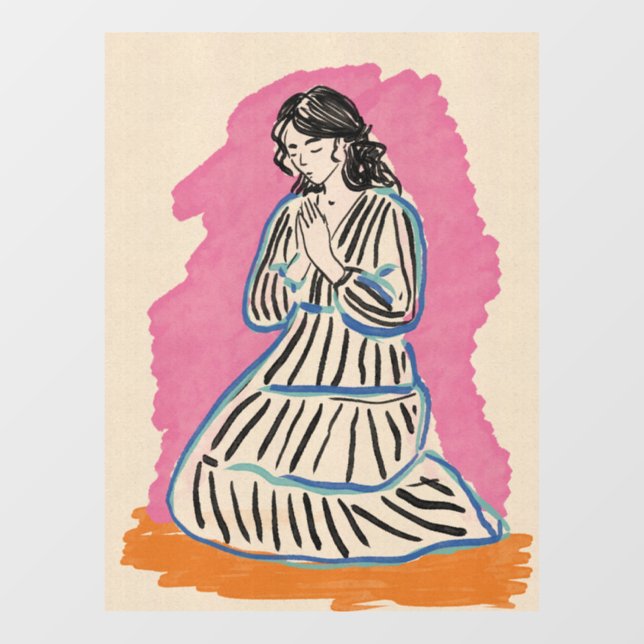 Praying Woman Window Cling (Sheet)