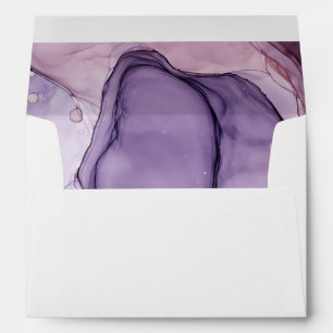 Pre-Addressed Abstract Ink Rose Plum  Envelope