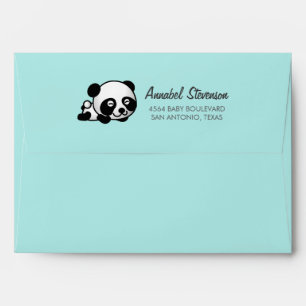 Pre-addressed Baby Panda Baby Shower Envelope