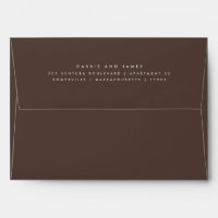 Pre Addressed Burgundy Return Address Wedding