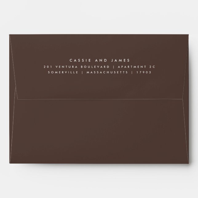 Pre Addressed Burgundy Return Address Wedding Envelope (Back (Top Flap))