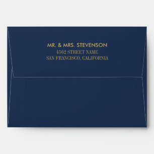 Pre-addressed Gold and Blue Envelope