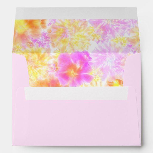 Pre-Addressed Tie Dye Flowers Pattern Envelopes (Back (Bottom))