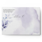 Pre-Addressed Watercolor Violet Envelope