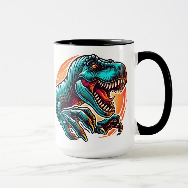 Pre-Historic Epic Dino Attack T-Rex Mug (Right)