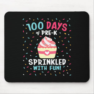 Pre K 100 Days Of School Girls Sprinkled Fun Cupca Mouse Mat
