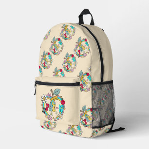 Pre K and Cream Printed Backpack