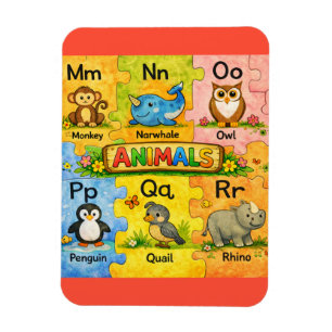 Pre-K Animal Alphabet Fridge Magnet M-R