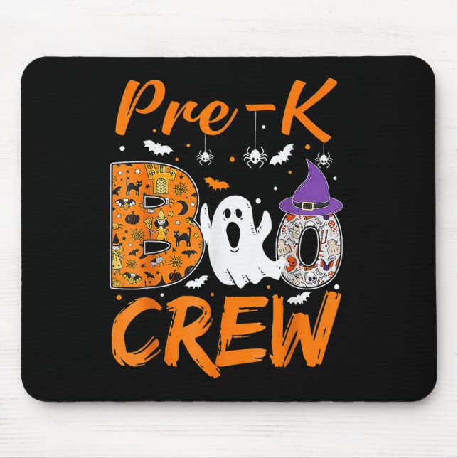 Pre K Boo Crew Teacher Student Halloween Pre Kinde Mouse Mat (Front)