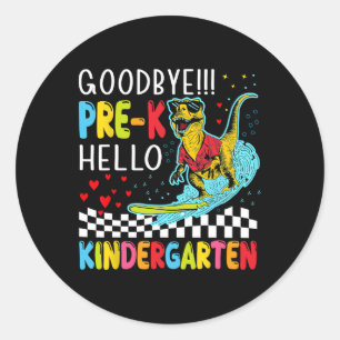 Pre-k Boys Last Day Of School Dinosaur T-rex Monst Classic Round Sticker