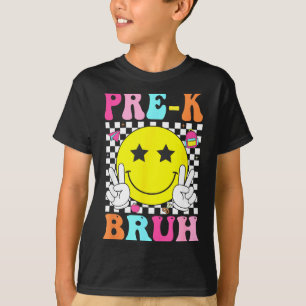 Pre-k bruh teacher kids retro smile back to school T-Shirt