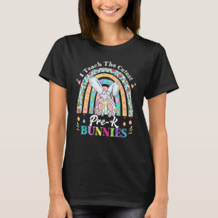 Pre K Bunnies I Teach The Cutest Boho Rainbow East T-Shirt