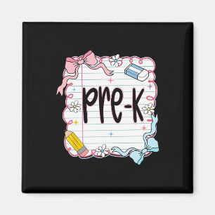 Pre-k Ck To School Coquette Bow Notebook Preppy Gi Magnet