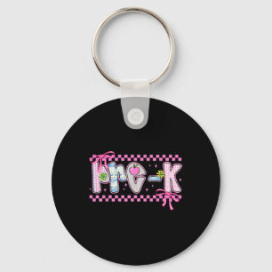 Pre-k Coquette Bow Back To School Teachers Student Key Ring