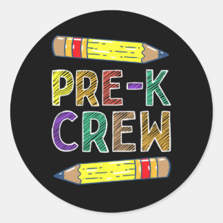 Pre-k Crew Fun Prek Teachers Back To School Classic Round Sticker