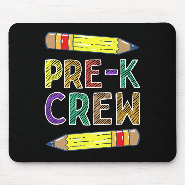 Pre-k Crew Fun Prek Teachers Back To School  Mouse Mat (Front)