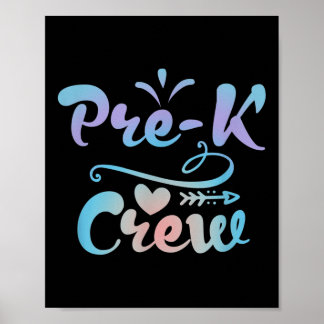 Pre-k Crew Student Kid Teacher Back To School Firs Poster