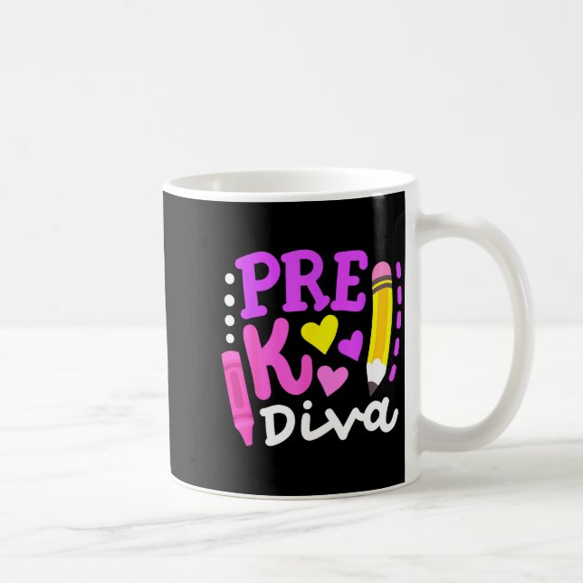 Pre-k diva funny welcome back to school teachers coffee mug (Right)