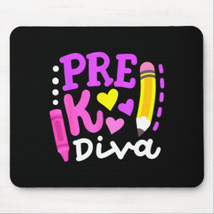 Pre-k diva funny welcome back to school teachers mouse mat