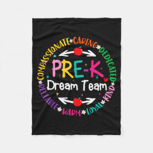 Pre-k dream team back to school care love teachers fleece blanket