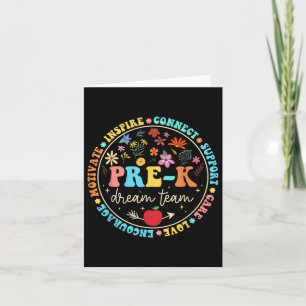 Pre-k Dream Team Be Kind Love Floral Back To Schoo Card