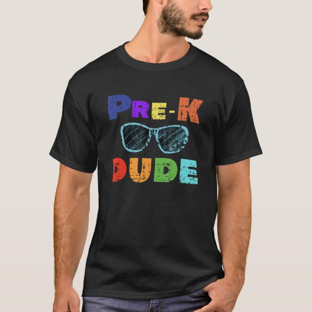 Pre K Dude Sunglasses School T-Shirt (Front)