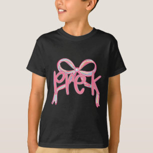 Pre-k First Day Of School Girls Pink Bow Coquette T-Shirt