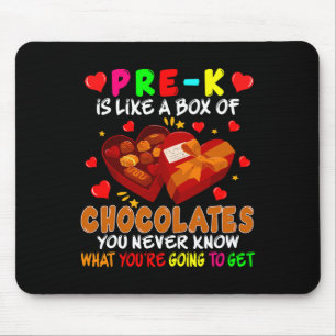 Pre-k Fun Box Of Chocolates Valentine's Day Teache Mouse Mat